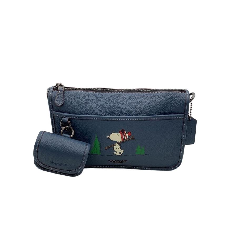 COACH◇ショルダーバッグ/レザー/BLU/CE710/スヌーピー// : セカンド