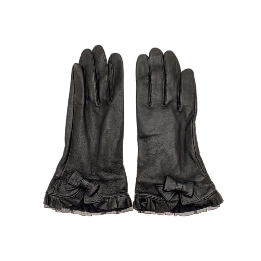 LANVIN COLLECTION◇手袋/レザー/BLK/レディース// : セカンド