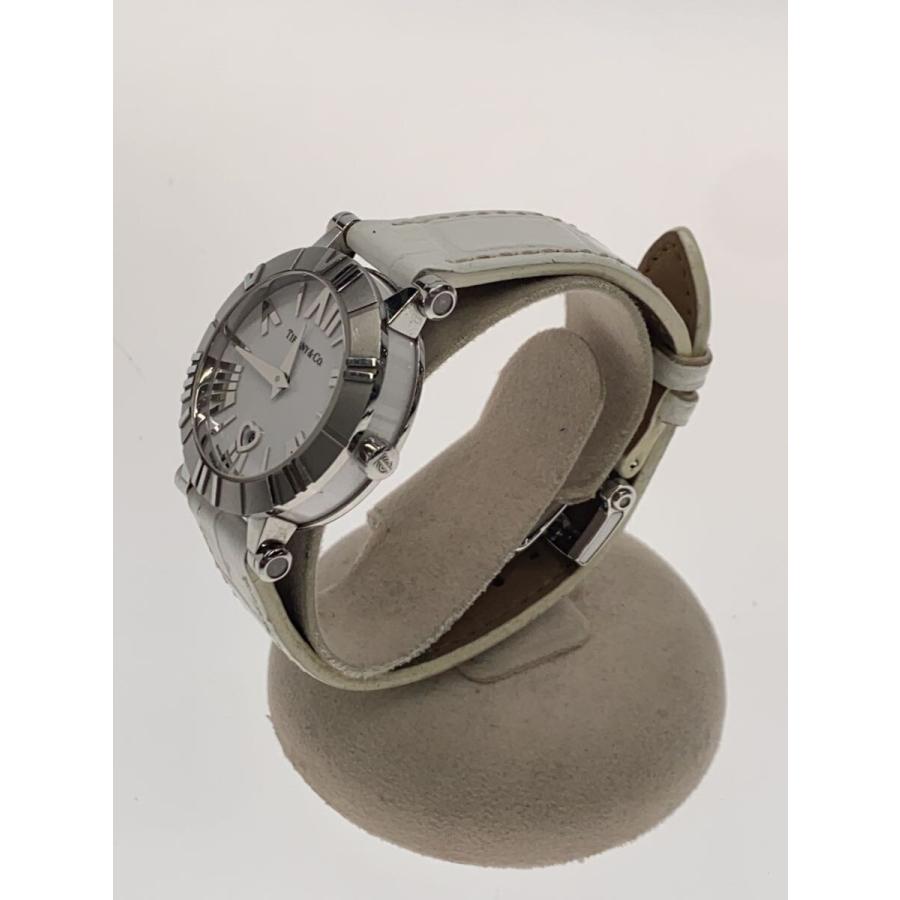 TIFFANY&Co.◇クォーツ腕時計/アナログ/レザー/WHT/WHT/ATLAS/社外