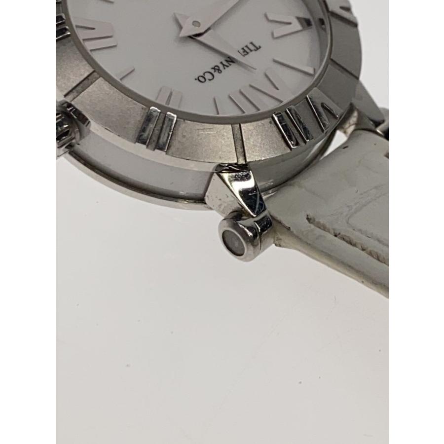 TIFFANY&Co.◇クォーツ腕時計/アナログ/レザー/WHT/WHT/ATLAS/社外
