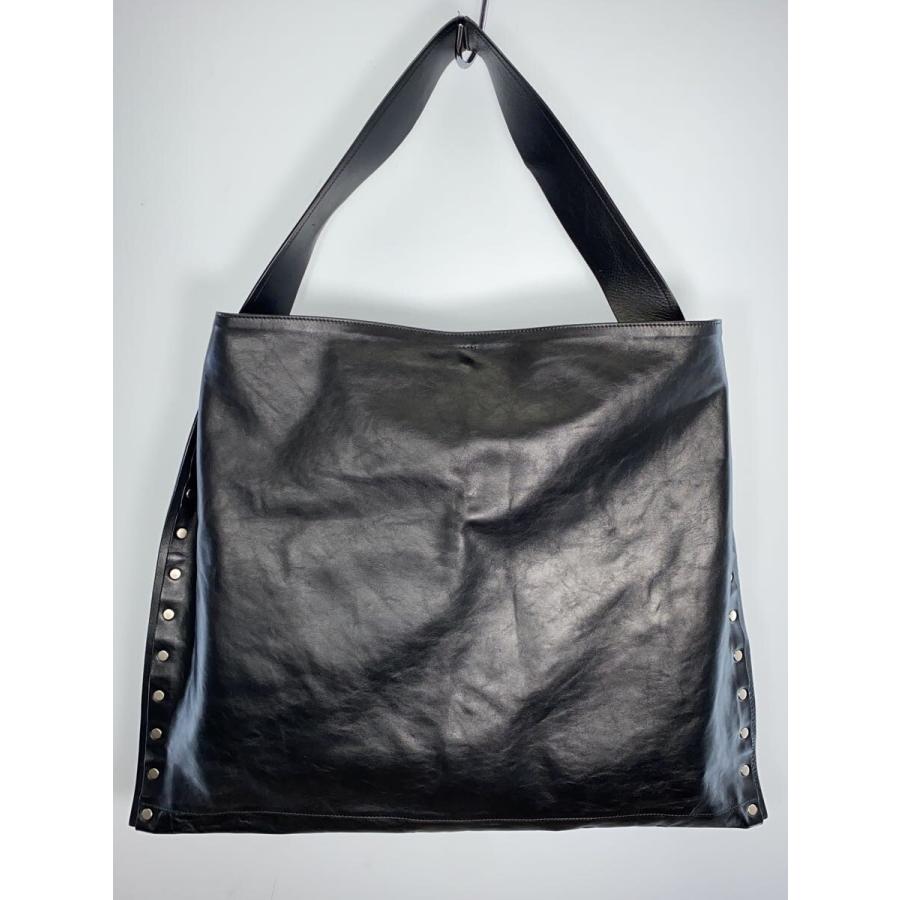 JIL SANDER◇トートバッグ/レザー/BLK/無地// : セカンドストリート