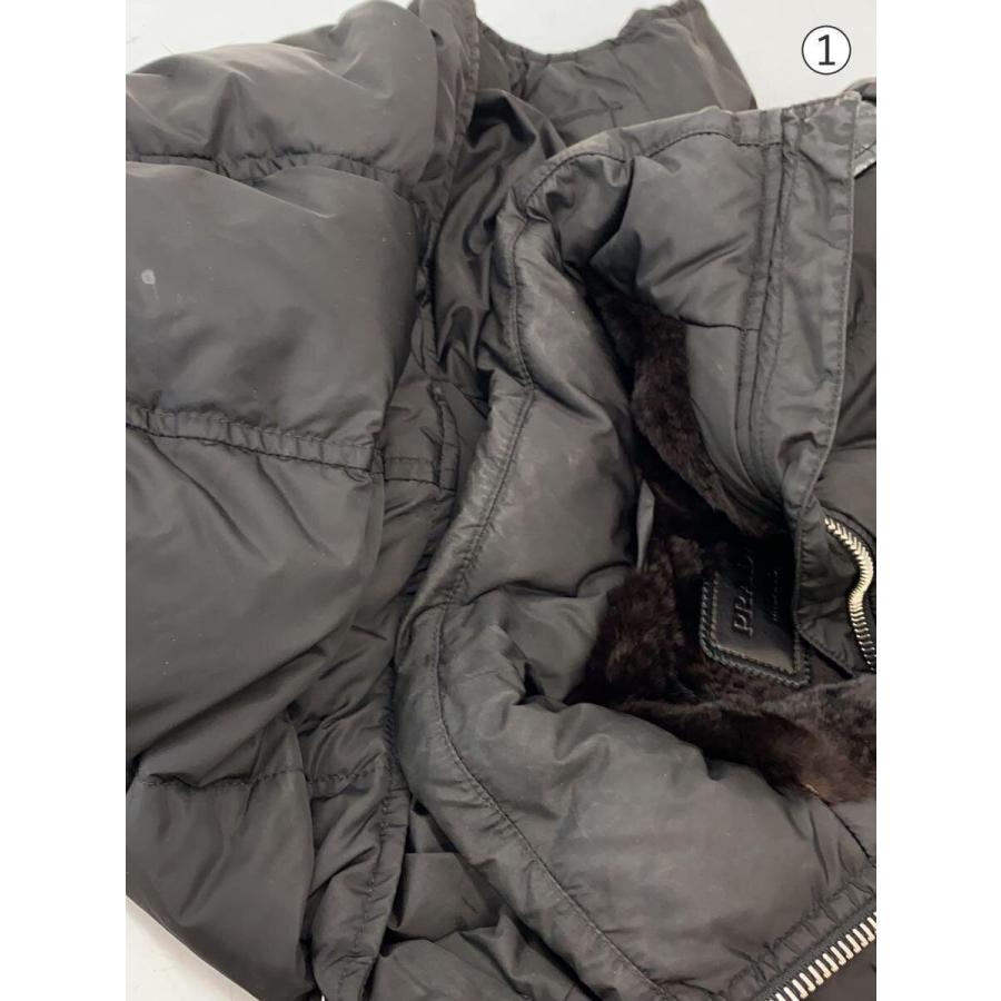 PRADA◇ダウンジャケット/ロングコート/38/ナイロン/BLK/29Y571/使用感
