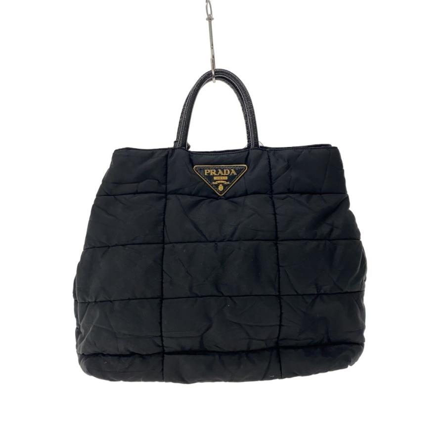 PRADA◇キルティングトートバッグ/ナイロン/BLK : セカンドストリート