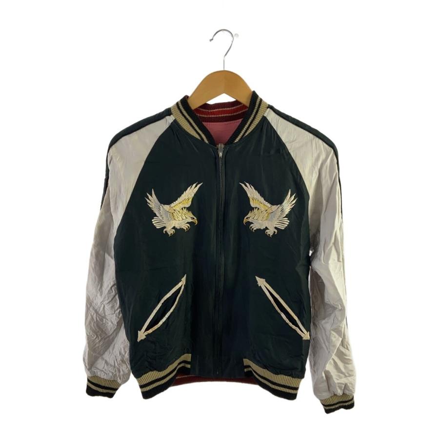 TAILOR 東洋◇スカジャン/リバーシブル/使用感有/M/レーヨン/BLK/PNK