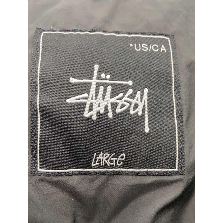 STUSSY◇ダウンジャケット/L/ポリエステル/GRN/チェック/胸元汚れ有