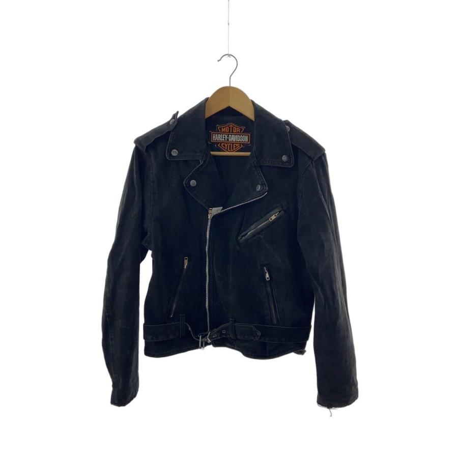 HARLEY DAVIDSON◇ダブルライダースジャケット/デニム/BLK : セカンド