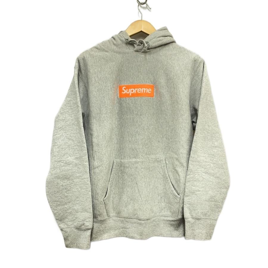 Supreme◇Box Logo Hooded Sweatshirt/17AW/パーカー/M/コットン/GRY