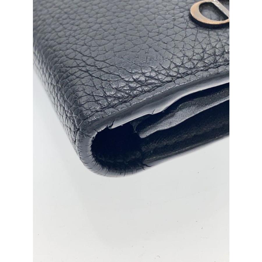 Christian Dior◇長財布/カーフスキン/BLK/メンズ/10-BO-0252