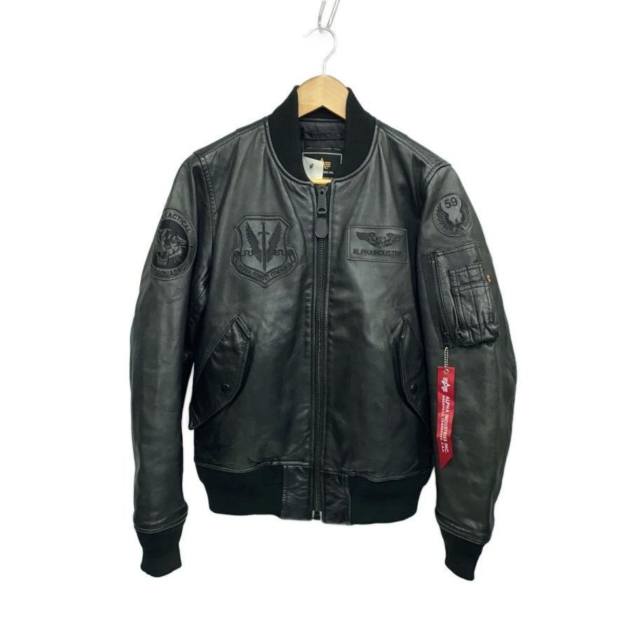 ALPHA INDUSTRIES◇フライトジャケット/S/レザー/TA1154-101