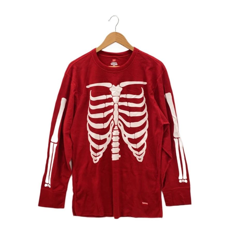 Supreme◇Hanes Bones Thermal Crew/長袖Tシャツ/XL/コットン/RED
