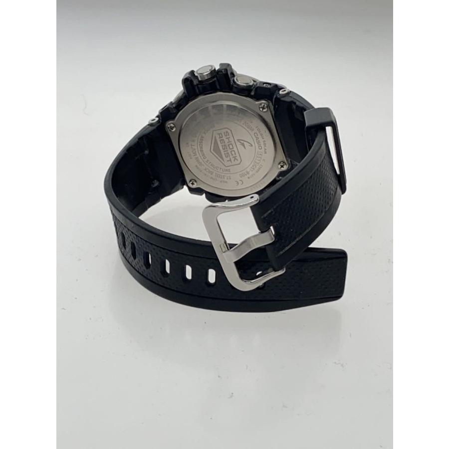 CASIO◇ソーラー腕時計・G-SHOCK/アナログ/レザー/BLK/BLK/SS