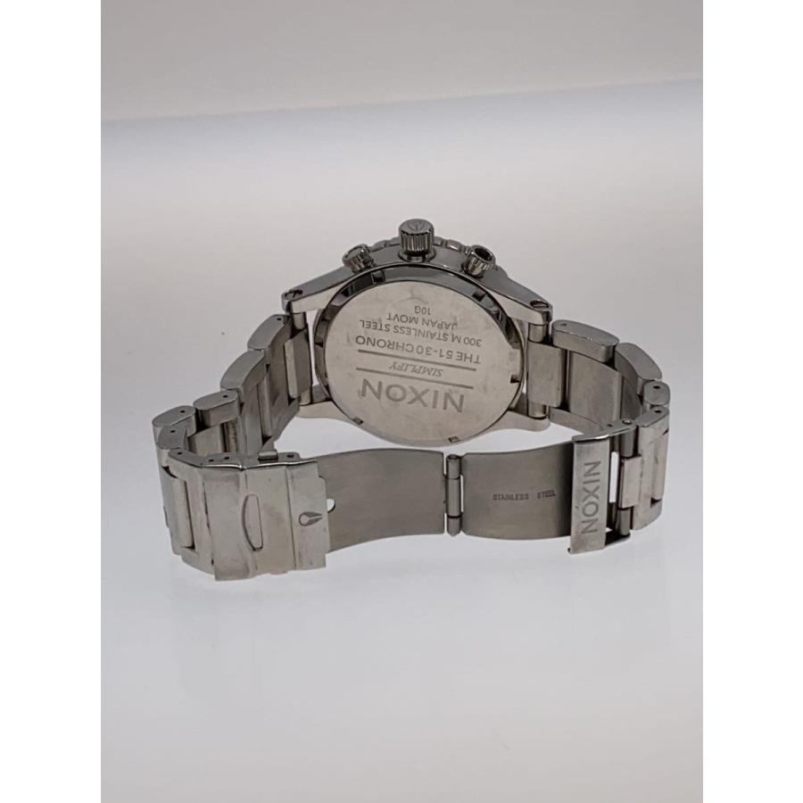 NIXON◇51-30 Chrono/クォーツ腕時計/アナログ/ステンレス/WHT/SLV/SS 