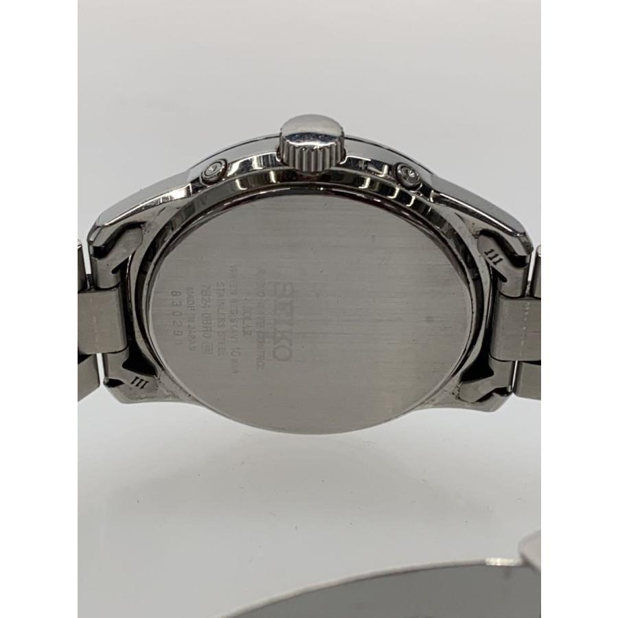 SEIKO◇ソーラー電波腕時計/デイト/アナログ/ステンレス/NVY/SLV/7B24 