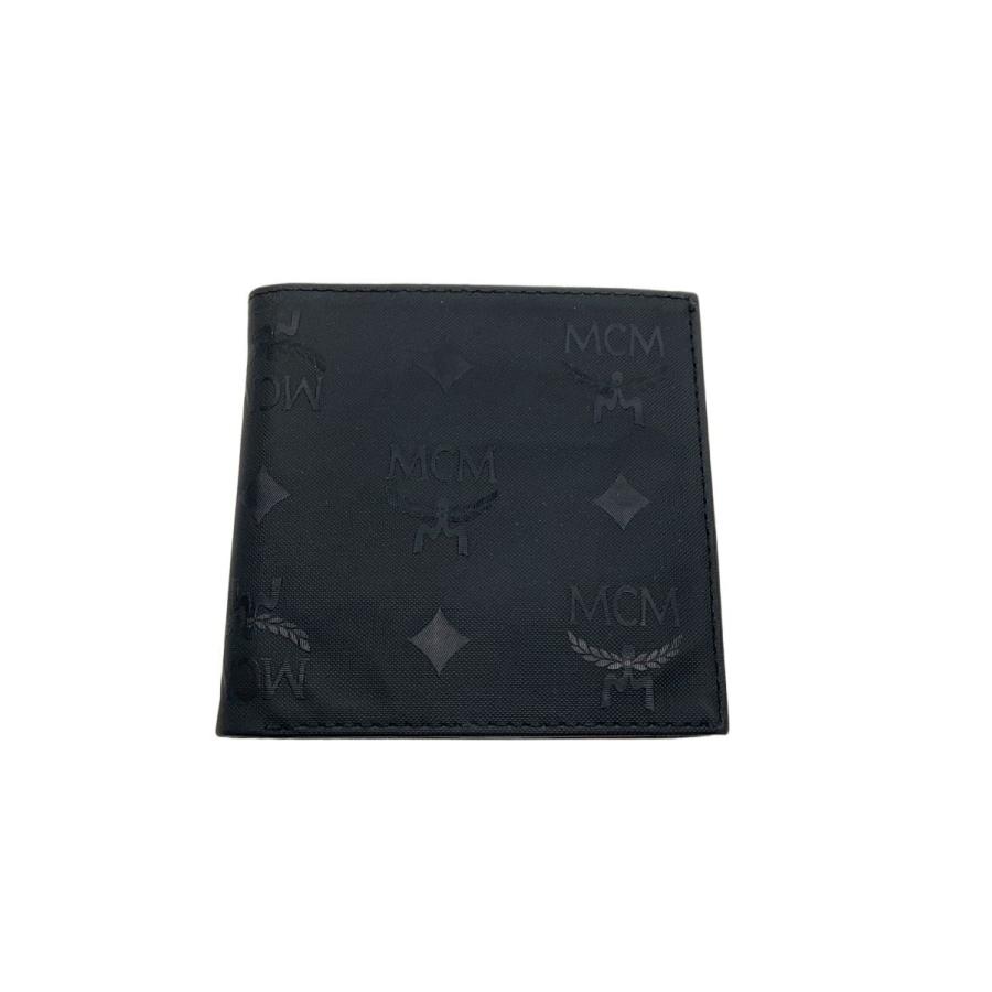メンズ mcm 財布 二つ折り MCM 2つ折り財布 ナイロン BLK 総柄 メンズ 