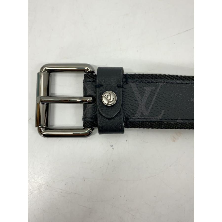 LOUIS VUITTON◆サンチュール・シグネチャー35MM_モノグラム・エクリプス_BLK/PVC/BLK/総柄/メンズ