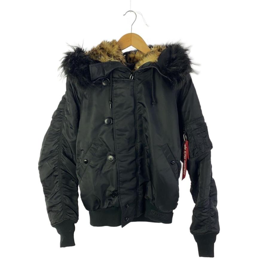50s ALPHA社製N-2B フライトジャケット黒タグ 実物 J-6278D ALPHA INDUSTRIES◇×STUSSY/N-2B/フライトジャケット/M/ナイロン