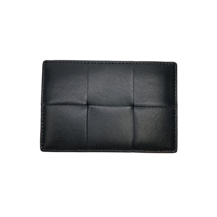 BOTTEGA VENETA◇カセット クレジットカードケース/レザー/BLK/メンズ