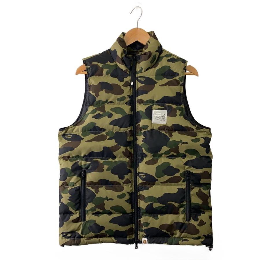 A BATHING APE◇ダウンベスト/M/ポリエステル/KHK/カモフラ