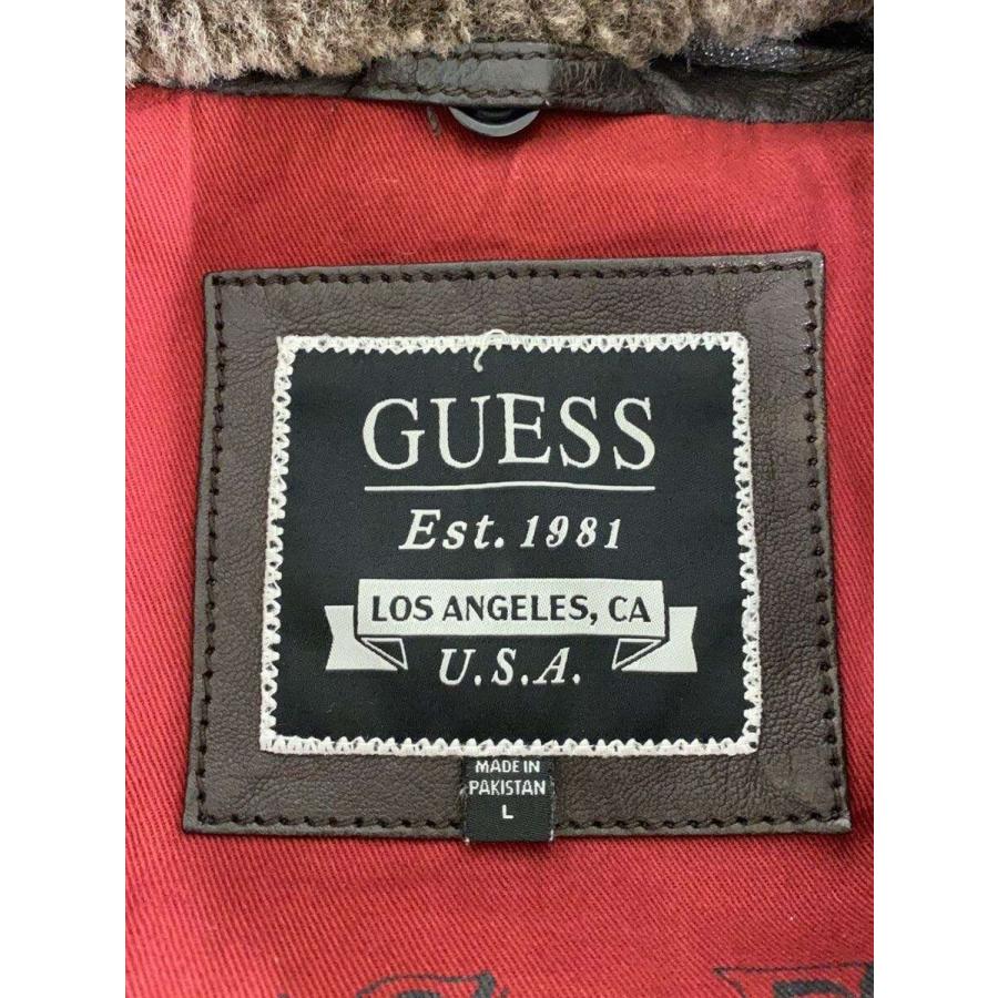 GUESS◇G-1/フライトジャケット/ジャケット/L/レザー/BRW : セカンド