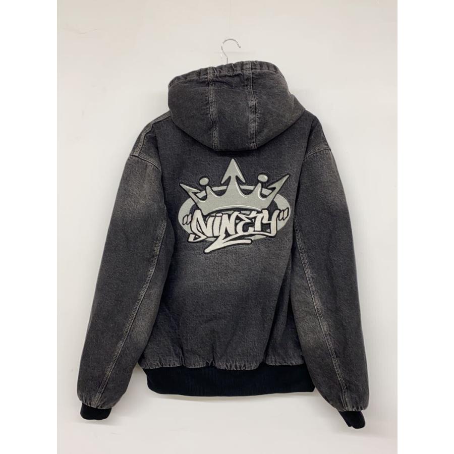 9090◇King Logo Vintage Denim Hoodie/ジャケット/L/コットン/BLK 