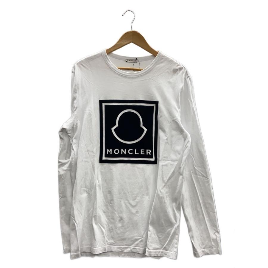 【極美品】MONCLER MAGLIA T-SHIRT 長袖Tシャツ 白 MONCLER◇MAGLIA T-SHIRT/長袖Tシャツ/L/コットン/WHT/G20918D00002