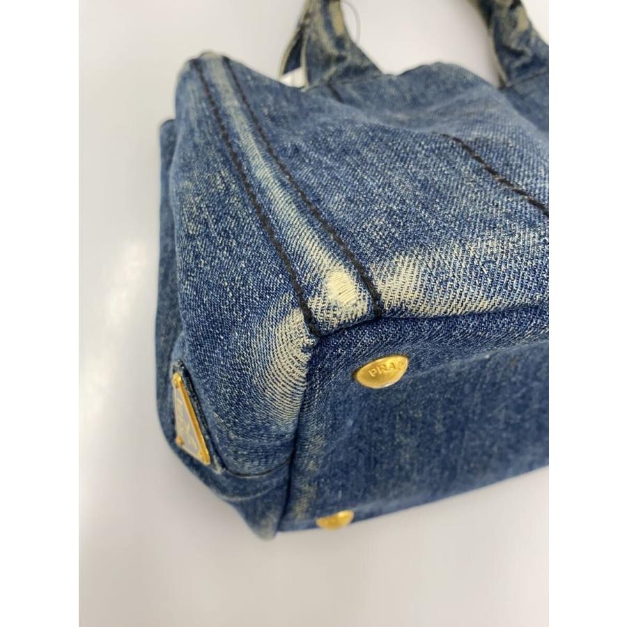 PRADA◇カナパデニムトートーバッグ/ショルダーバッグ/--/BLU/無地