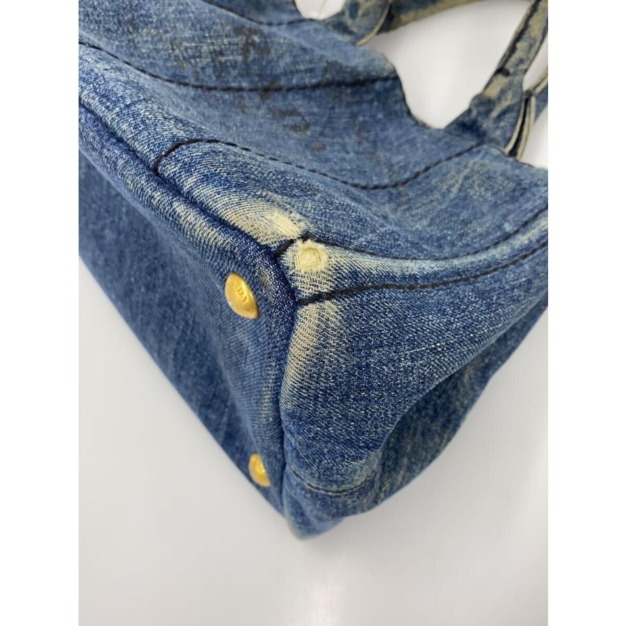 PRADA◇カナパデニムトートーバッグ/ショルダーバッグ/--/BLU/無地 