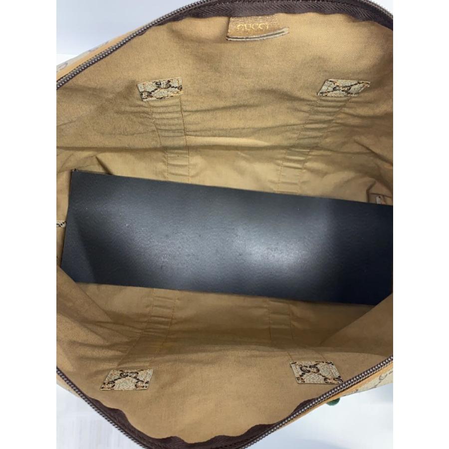 GUCCI PLUS◇シェリーライン/ボストンバッグ/PVC/GRY/角擦れ有