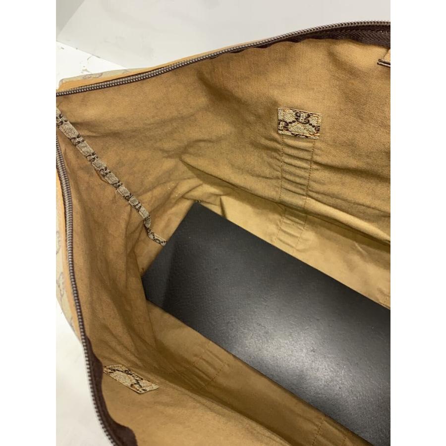 GUCCI PLUS◇シェリーライン/ボストンバッグ/PVC/GRY/角擦れ有