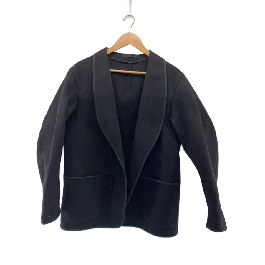 COMOLI◇メルトンスモーキングジャケット/3/ウール/BLK/L03-01008