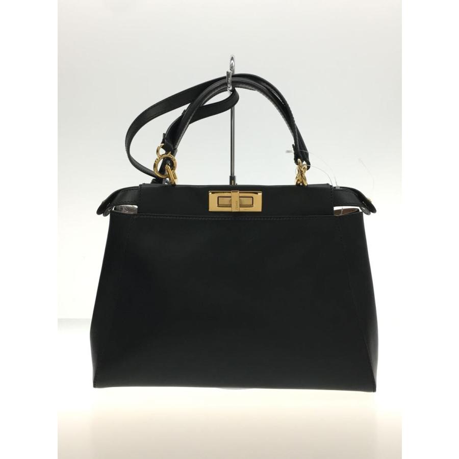 FENDI◇ピーカブー/ハンドバッグ/ネイビー/カバー付き/レザー傷 FENDI◇ピーカブー/ハンドバッグ/ネイビー/カバー付き/レザー傷