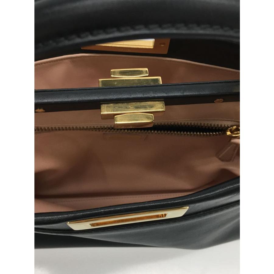 FENDI◇ピーカブー/ハンドバッグ/ネイビー/カバー付き/レザー傷 FENDI◇ピーカブー/ハンドバッグ/ネイビー/カバー付き/レザー傷
