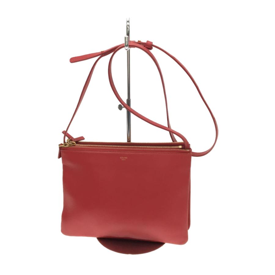CELINE◇ショルダーバッグ[仕入]/--/RED/無地/トリオスモール/レッド 