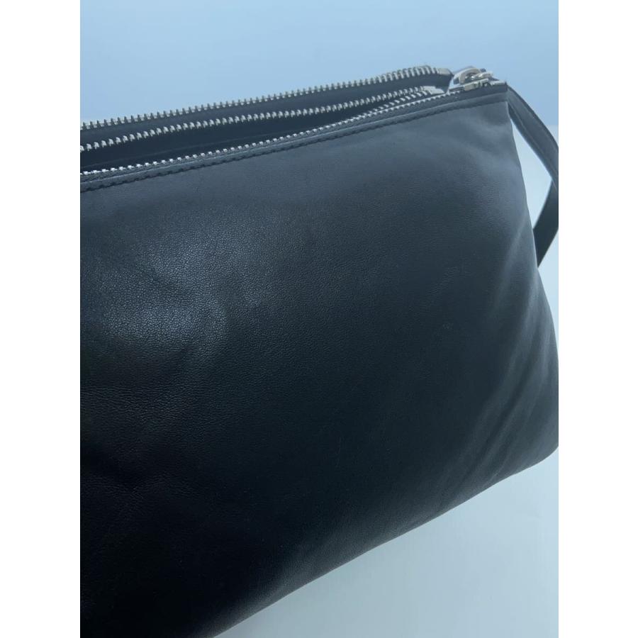 CELINE◇トリオ/ショルダーバッグ/レザー/BLK/黒/ロゴ : セカンド