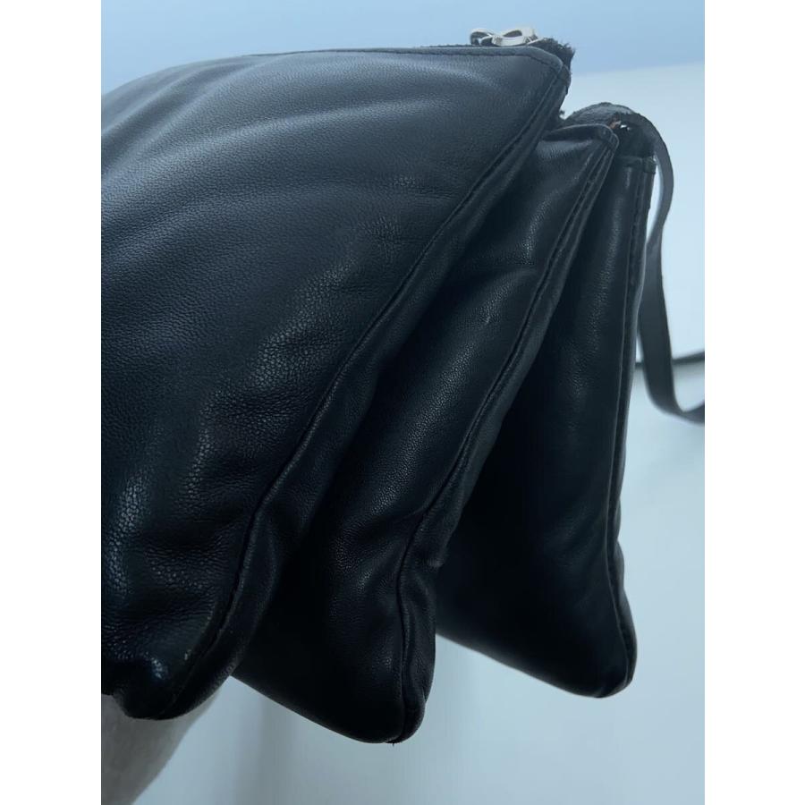 CELINE◇トリオ/ショルダーバッグ/レザー/BLK/黒/ロゴ : セカンド