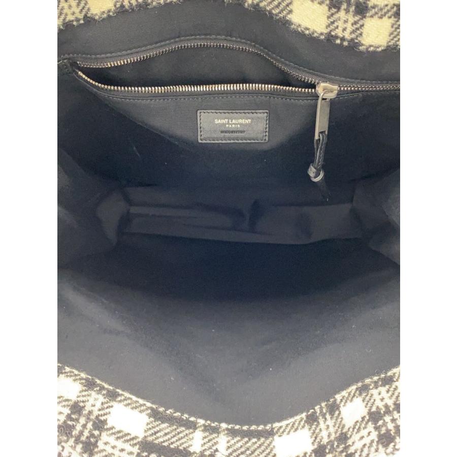 SAINT LAURENT◇リヴゴーシュトート/トートバック/ブラック/チェック 