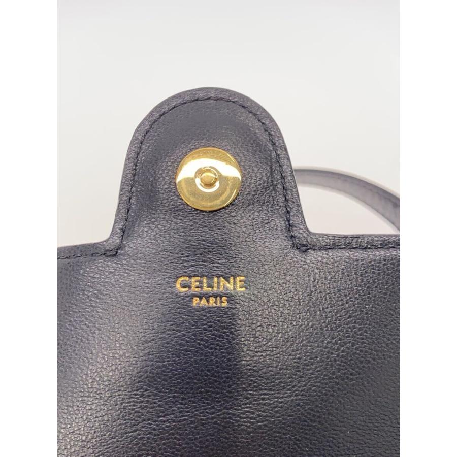 CELINE◇ショルダーバッグ/レザー/BLK/無地/190494BOE/表面ザラ CELINE◇ショルダーバッグ/レザー/BLK/無地/190494BOE/表面ザラ