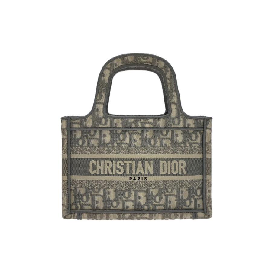 Christian Dior◇ブックトートミニ/トートバッグ/コットン/SLV/総柄