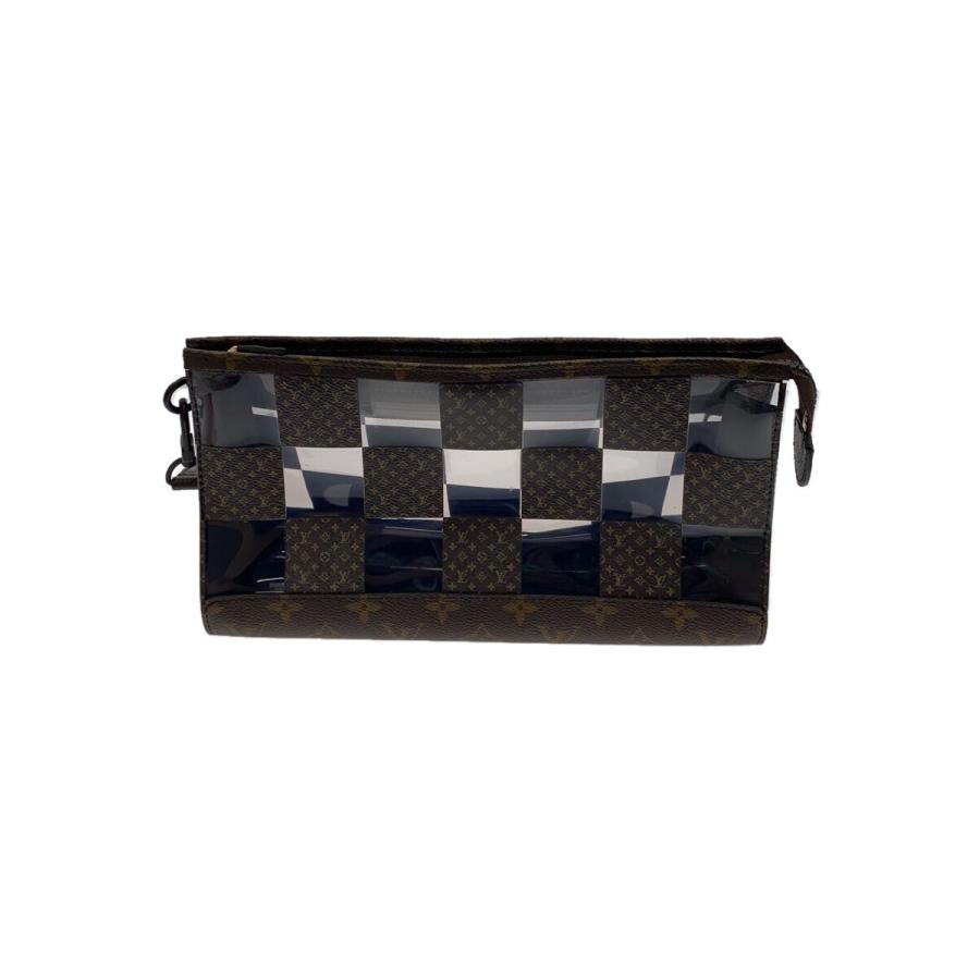 Louis Vuitton モノグラム ポーチ LOUIS VUITTON◇スタンドポーチ/キャンバス/PVC/BRW/モノグラム チェス