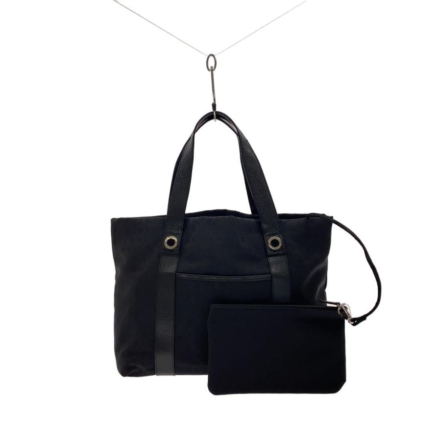 BVLGARI◇BVLGARI ブルガリ トートバッグ/コットン/BLK/総柄/ロゴ