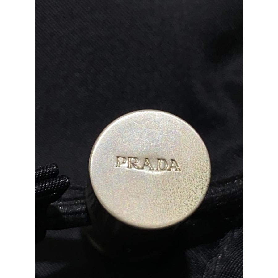PRADA◇三角ロゴプレート/リュック/ナイロン/ブラック/無地 : セカンド