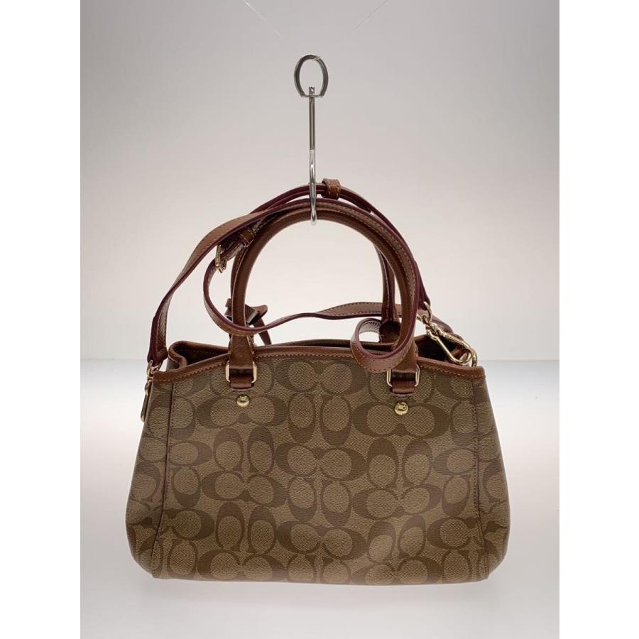 COACH◇シグネチャーハ2WAYンドバッグ/PVC/BRW/総柄/F34605