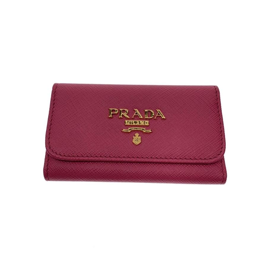 PRADA◇プラダ/キーケース/1PG222/サフィアーノ/ピンク// : セカンド