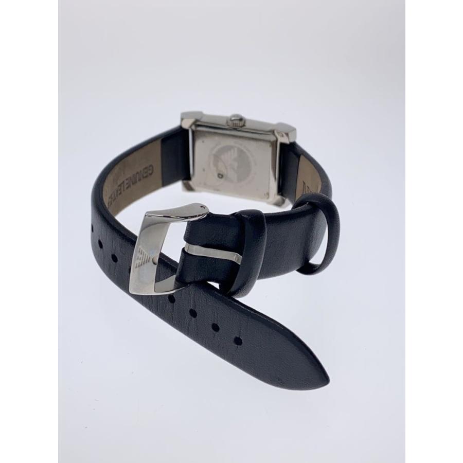 EMPORIO ARMANI◇クォーツ腕時計/アナログ/レザー/BLK/BLK/AR-0210 
