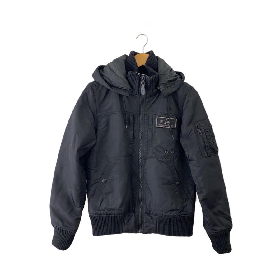 ALPHA INDUSTRIES◇フライトジャケット/S/ナイロン/BLK/TA1260-001