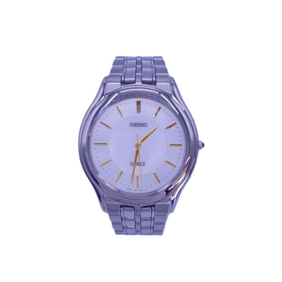 SEIKO◇クォーツ腕時計/アナログ/ステンレス/WHT/SLV/SACL009