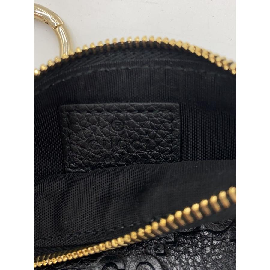 GUCCI◇キーケース/レザー/ブラック/モノグラム/レディース/815891