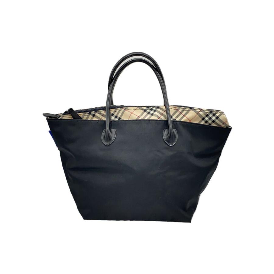 BURBERRY BLUE LABEL◇ハンドバッグ/ナイロン/BLK/無地/ZA401 BURBERRY BLUE LABEL◇ハンドバッグ/ナイロン/BLK/無地/ZA401