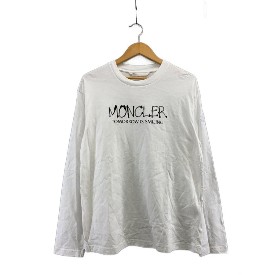 MONCLER◇長袖Tシャツ/M/コットン/WHT/K10918D00005 89AJS : セカンド