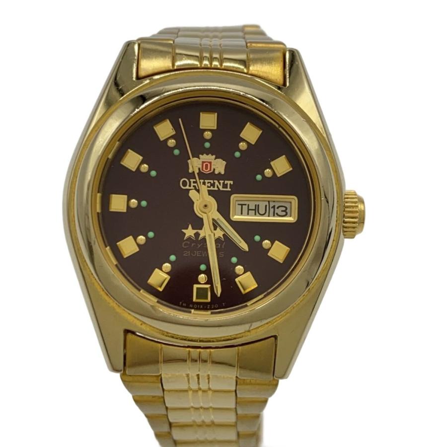 ORIENT STAR 自動巻き腕時計 ゴールド/ブラウン ORIENT◇自動巻腕時計/アナログ/ステンレス/ブラウン/ゴールド